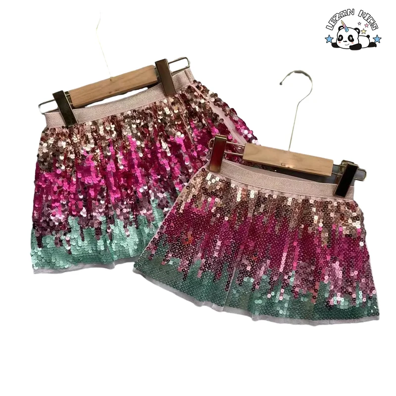 LEZONKIDS - Customized Children's Skirt Sequined Print Princess Skirt Birthday Party  Girls Skirt